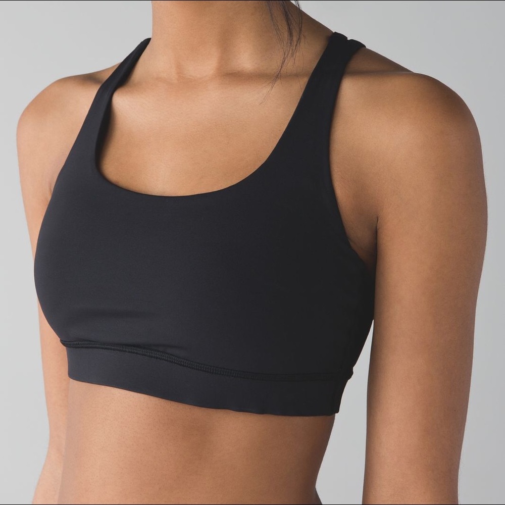 Lululemon Athletica Black Energy Sports Bra Sz 2